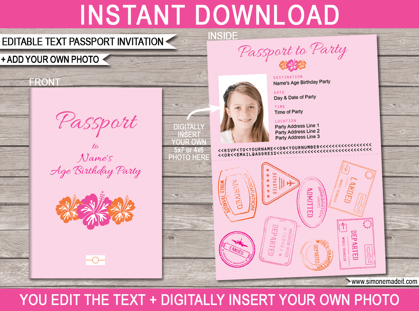 editable passport template for kids